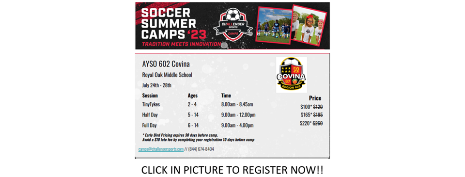 SOCCER SUMMER CAMPS!