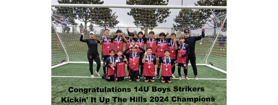 14U Boys Strikers Chino Hills Tournament Champs!